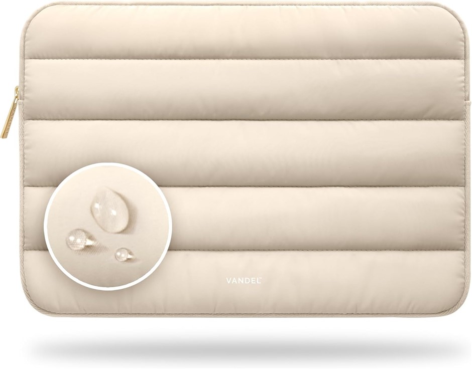 VANDEL Puffy 15-16 Inch Cute Beige Laptop Sleeve