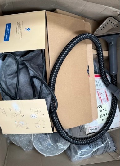 Assorted Box of Household Items/Appliances incl: Philips Handheld Steamer a