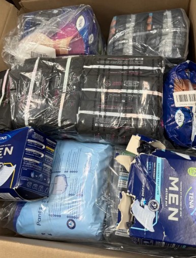 Assorted Box of Mens and Women Hygiene Products. NB: Items may have damaged