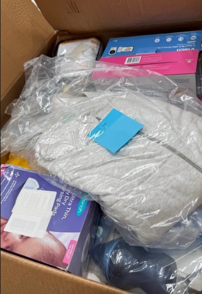 Assorted Box of Baby Items incl Vtech cameras, Ergopouch and more. NB: Item