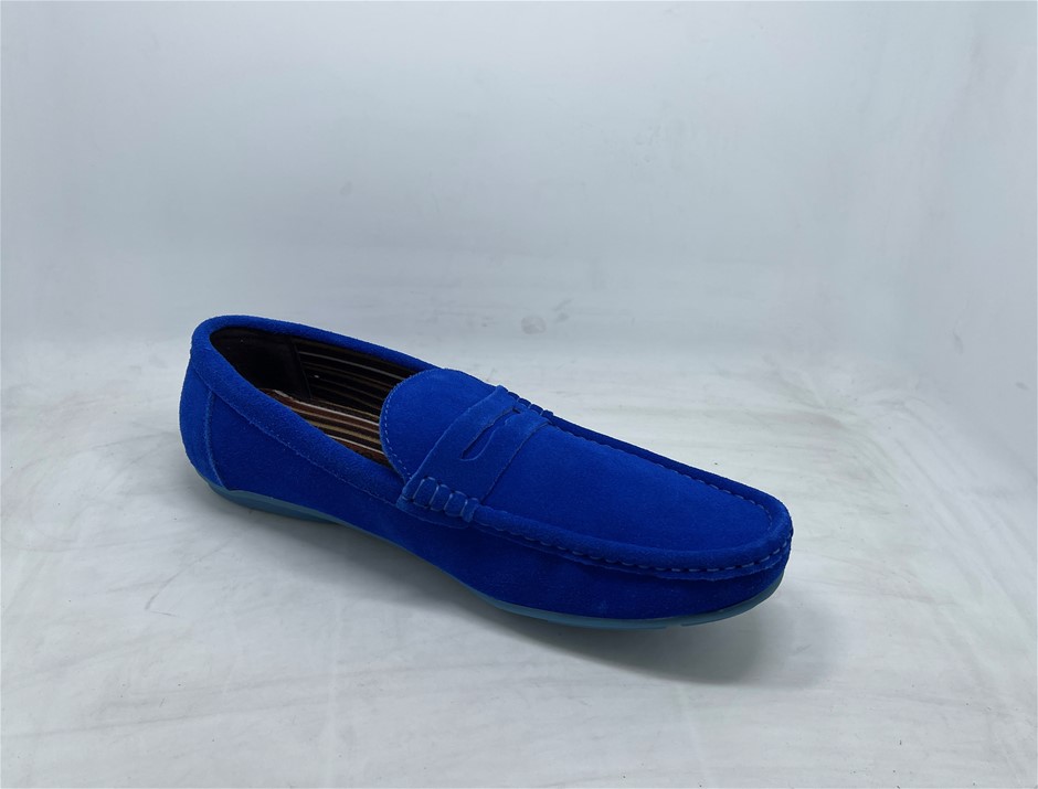Man leather casual shoes Atom blue