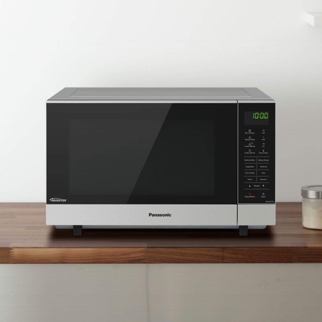 PANASONIC Stainless Steel Flatbed Inverter Microwave Without Turntable, NN-