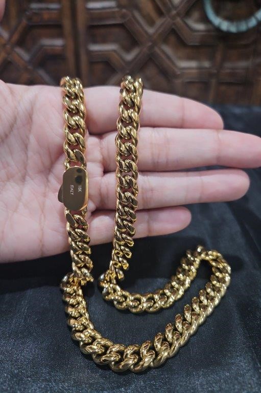 18k Italy Stamped Triple Yellow Gold Plated Chain-Quality Guarantee-70cm