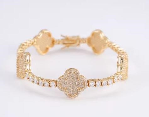 18k Italy Stamped Triple Yellow Gold Plated Bracelet-Quality Guarantee 17.5