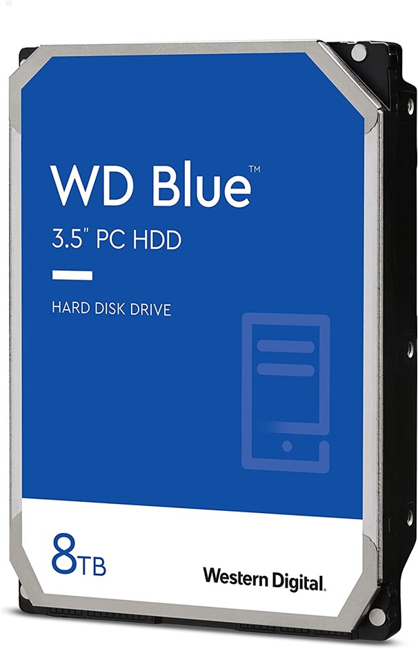 WESTERN DIGITAL 8TB WD Blue HDD - WD80EAZZ. RRP: $726.57. NB: Minor Use, No