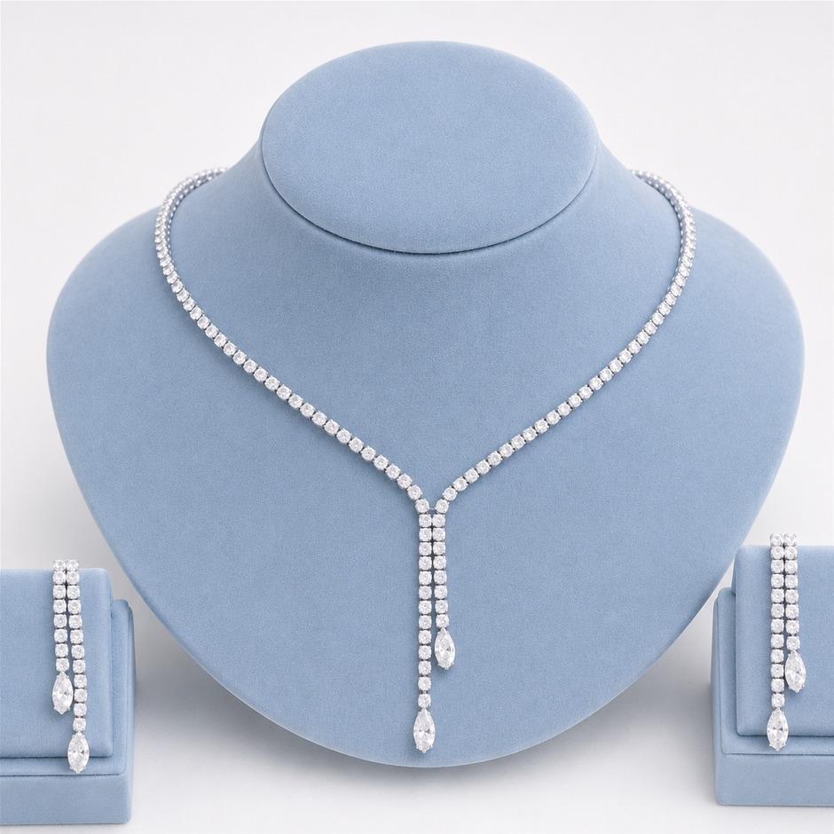 Tassel Drop AAA+ Cubic Zirconia Jewelry Set