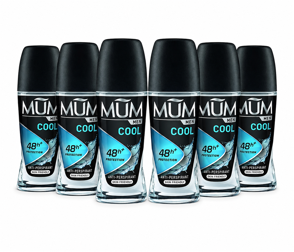 6 PACK MUM 50ml Men CooRoll-On Anti-Perspirant Deodorant - 48H Protection,