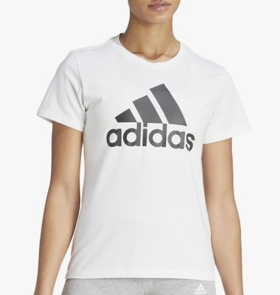 Adidas Sportswear Loungewear Essentials Logo Women's T-Shirt, White/Black,
