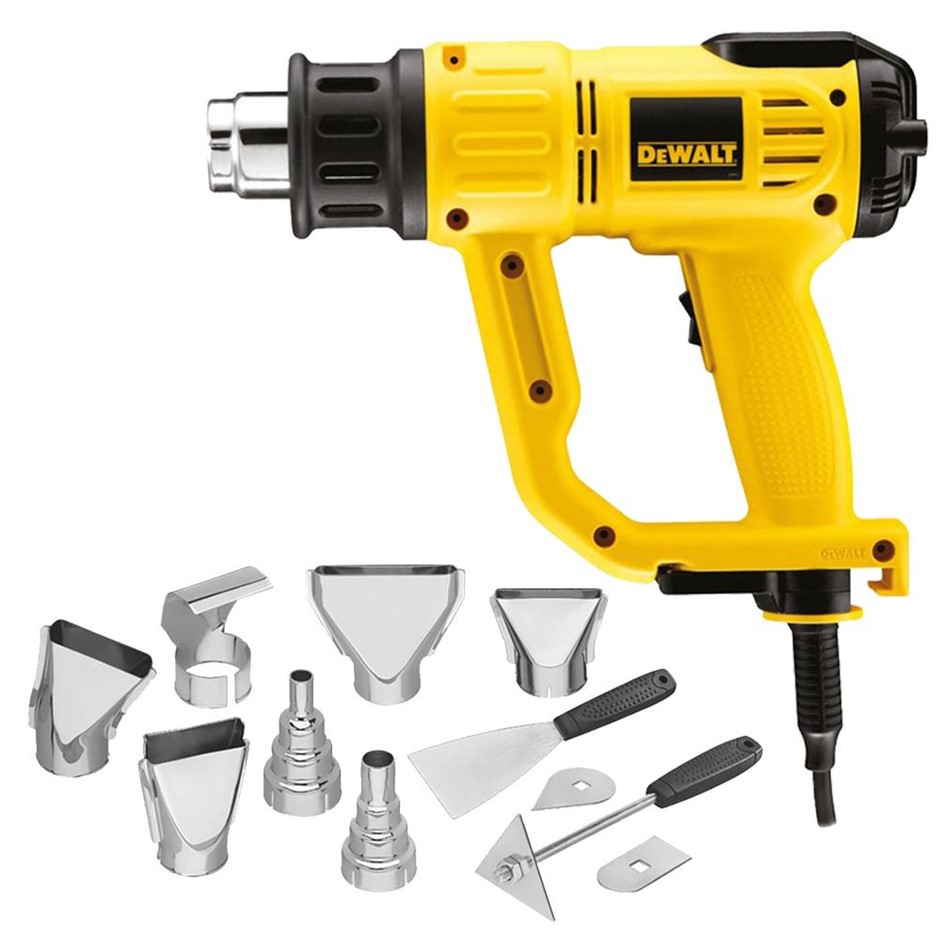DeWALT 2000W Digital LED Heatgun Combo Kit. NB: Has been use.