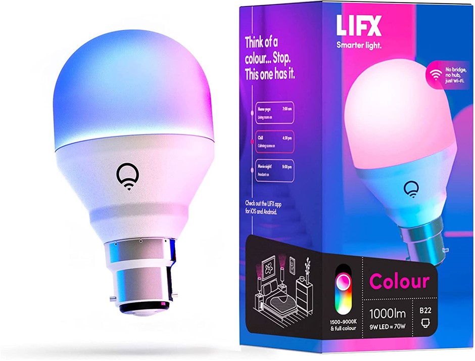 LIFX Colour A60 1000 lumens [B22 Bayonet Cap], Billions of Colours and Whit