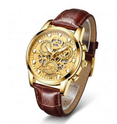Jewelz Merchants Men’s Gold-Tone Watch – Brown – Father’s Day Special