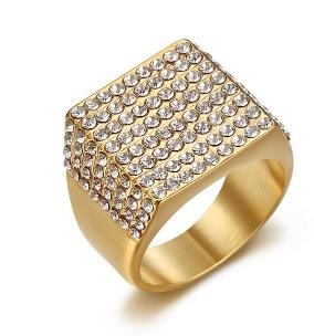 Men's 925 Silver Ring – Gold Finish – S925 Italy Stamped – Size 12 US