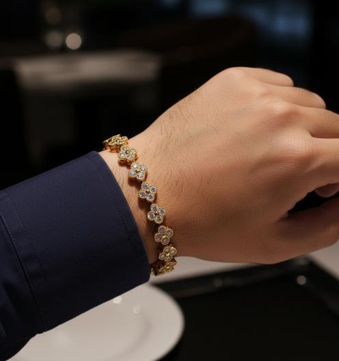 Jewelz Merchants Women's Gold-Tone Tennis Bracelet – 17.8cm