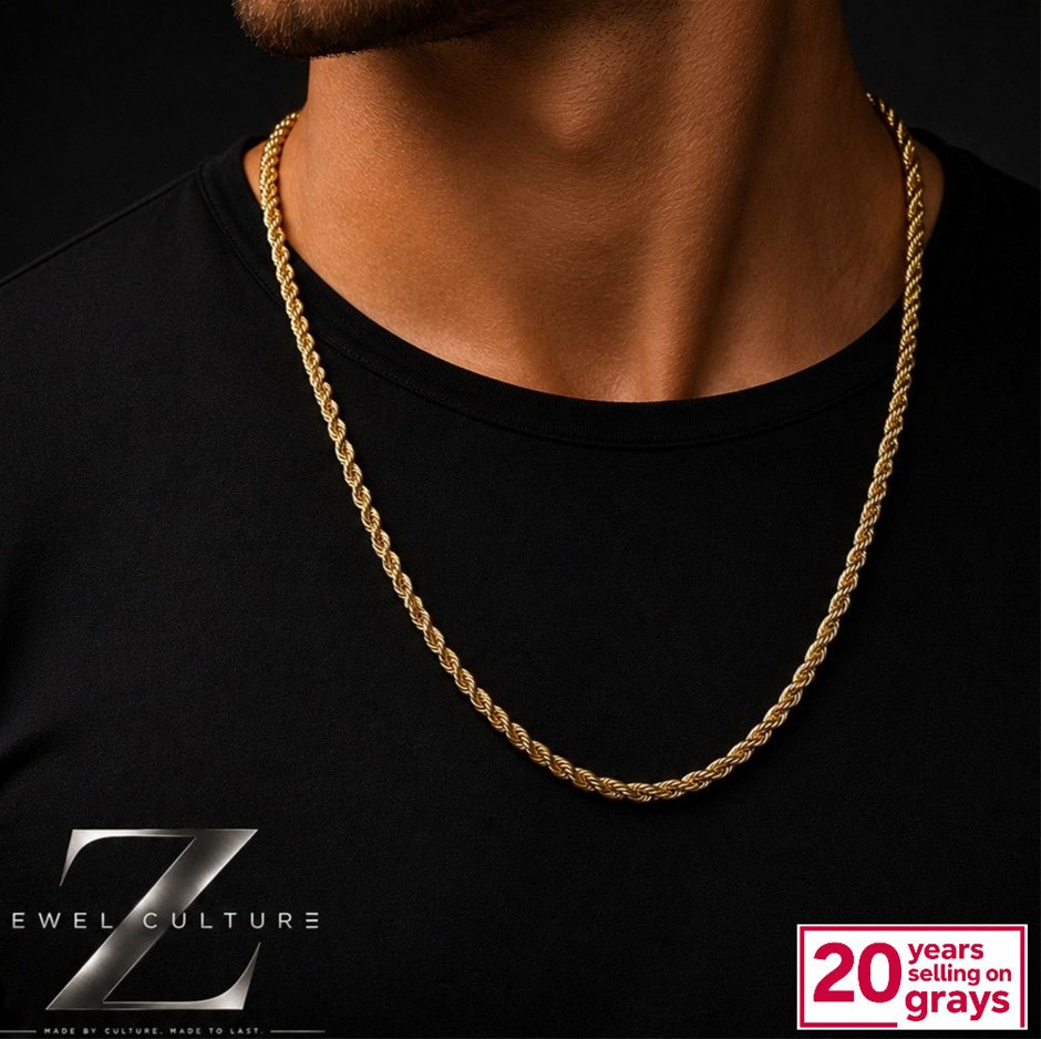 Gold Plated Rope Link Necklace
