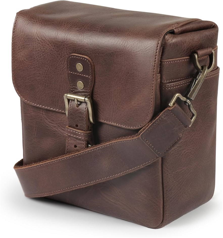 MegaGear MG1329 Genuine Leather Camera Messenger Bag for Mirrorless, Instan