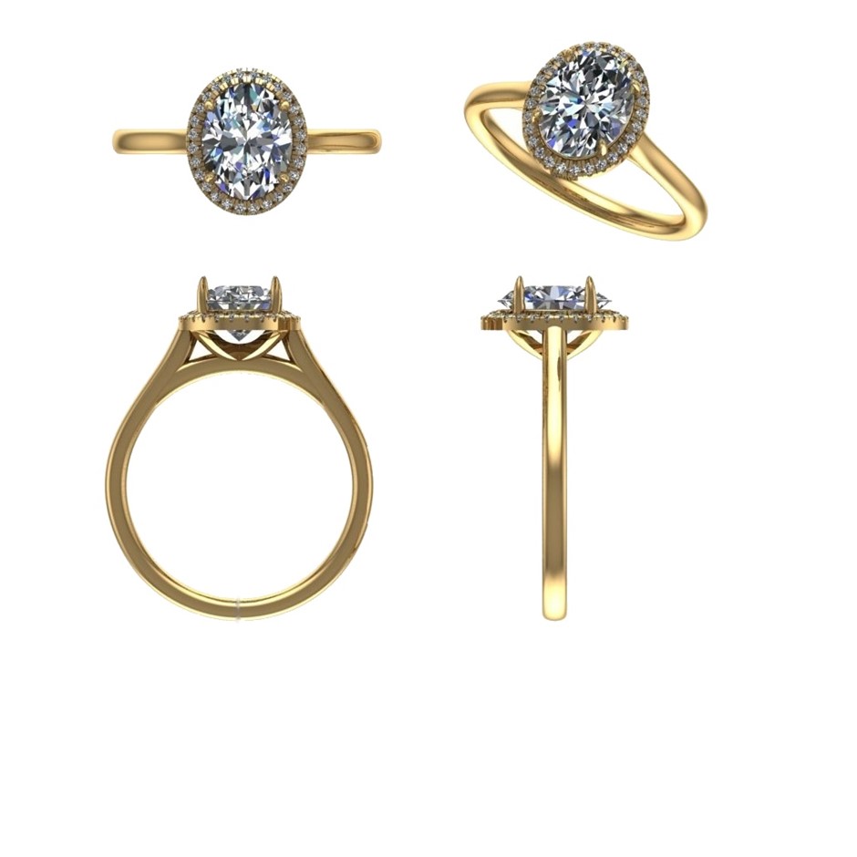 18k Yellow Gold 1.00 ct Lab Diamond Engagement Ring
