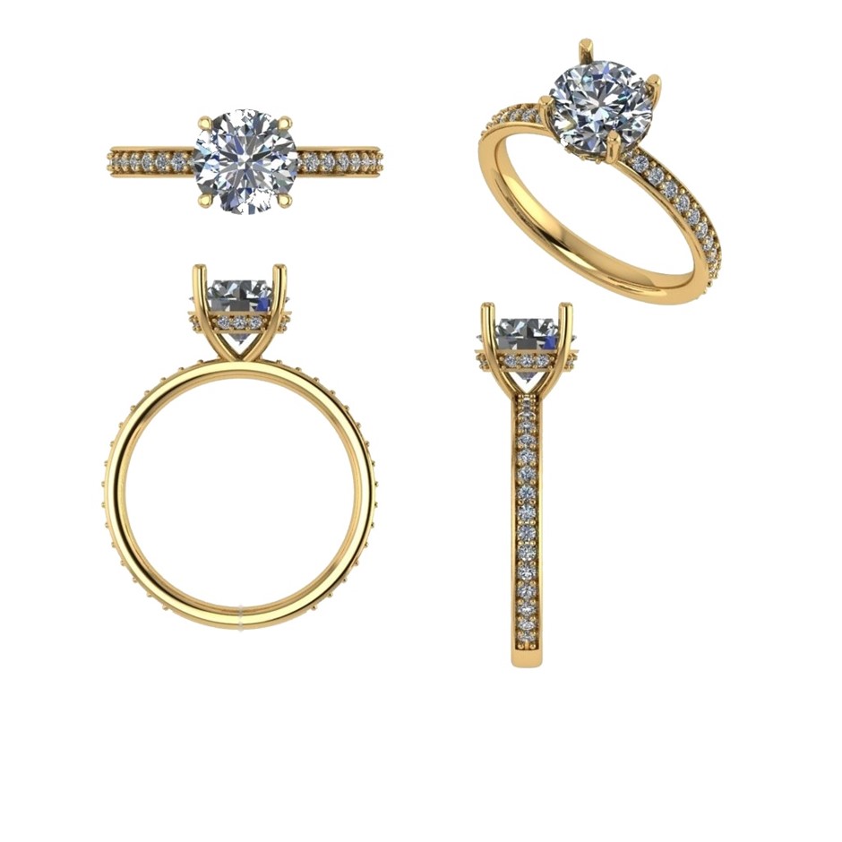 18k Yellow Gold 1.00 ct Lab Diamond Engagement Ring