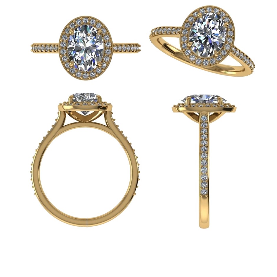 18k Yellow Gold 1.00 ct Lab Diamond Engagement Ring