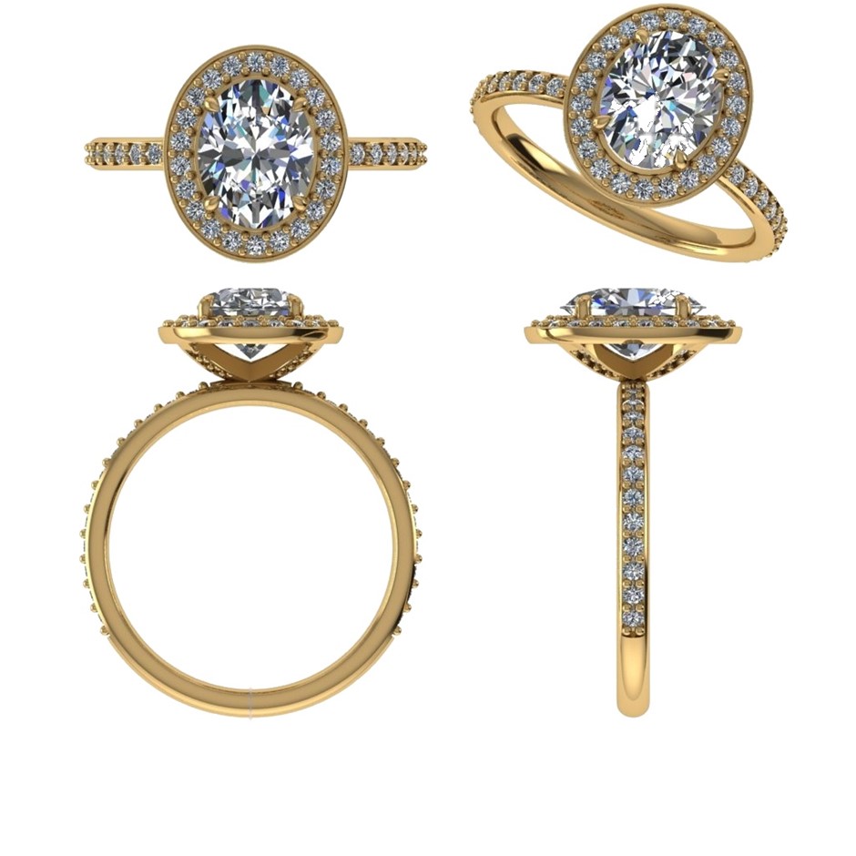 18k Yellow Gold 1.00 ct Lab Diamond Engagement Ring