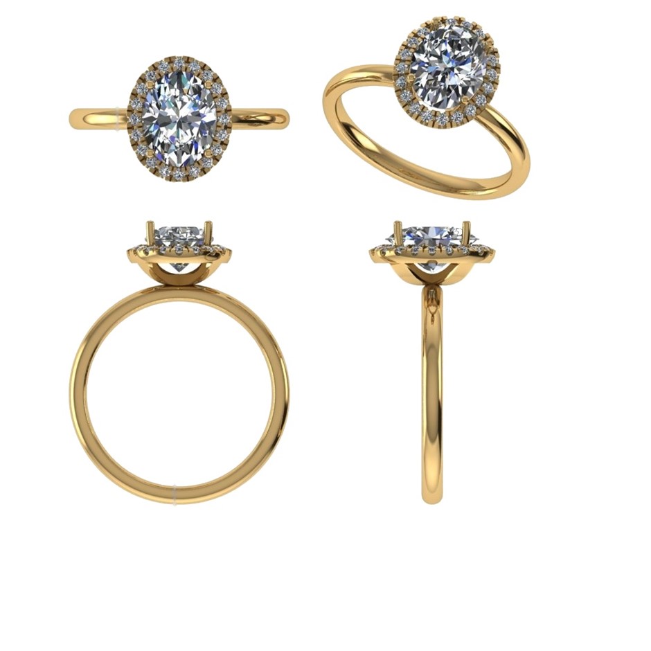 18k Yellow Gold 1.00 ct Lab Diamond Engagement Ring
