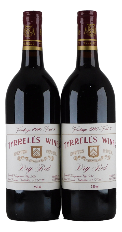 Tyrrell's Vat 9 Dry Red 1990 (2x 750mL), Hunter River.