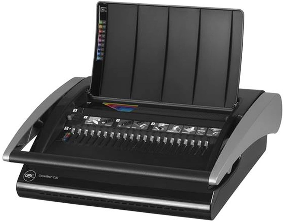 GBC A25 Binding Machine. Features; 25 Sheet Punch / 450 Binding Capacity.
