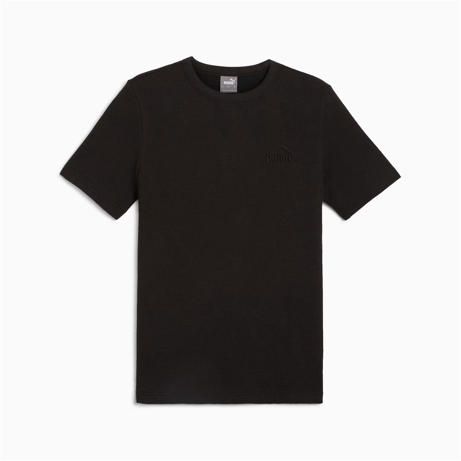 PUMA ESS Elevated Waffle Tee, Size L, Black (01), 211809. NB: minor shop so