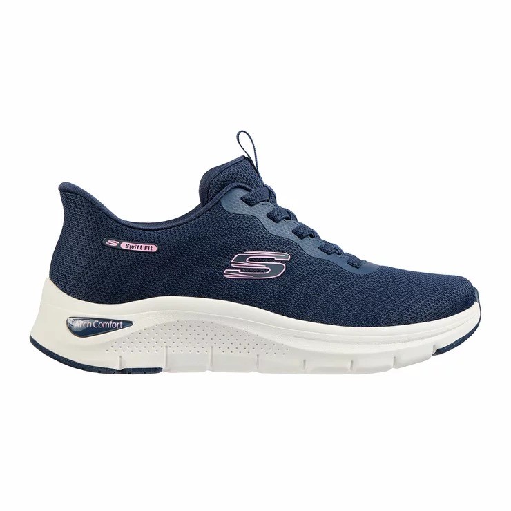 SKECHERS Women's Arch Comfy 2.0 Shoes, Size US9, Navy/Pink (NVPK), 179326CS