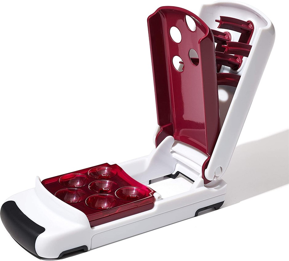 OXO Good Grips Quick-Release Multi-Cherry Pitter 7.8 x 3.7 x 2.5 White/Red.