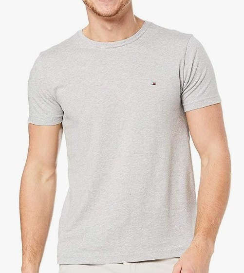 Tommy Hilfiger Men's Essential Cotton Tee Light Grey Heather, XS