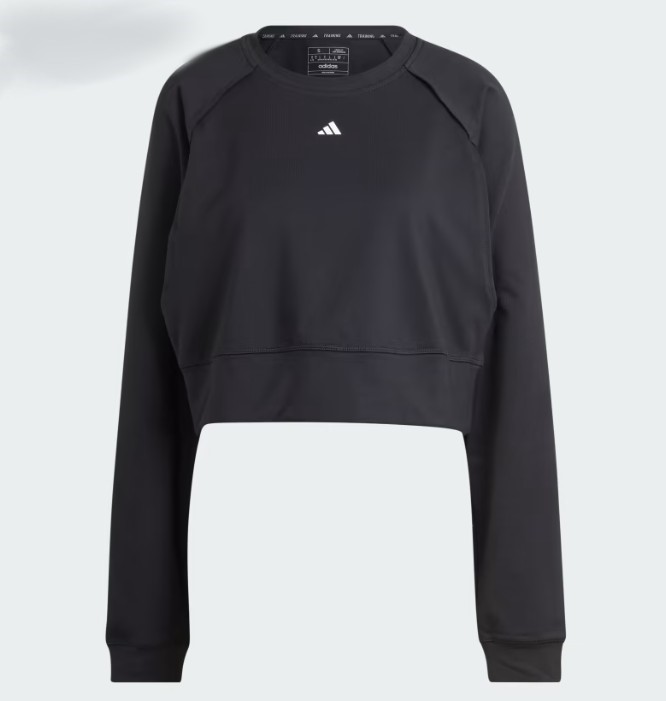 adidas PrimeLift AEROREADY Crop Cover-Up Sweatshirt, Noir/Black, Medium