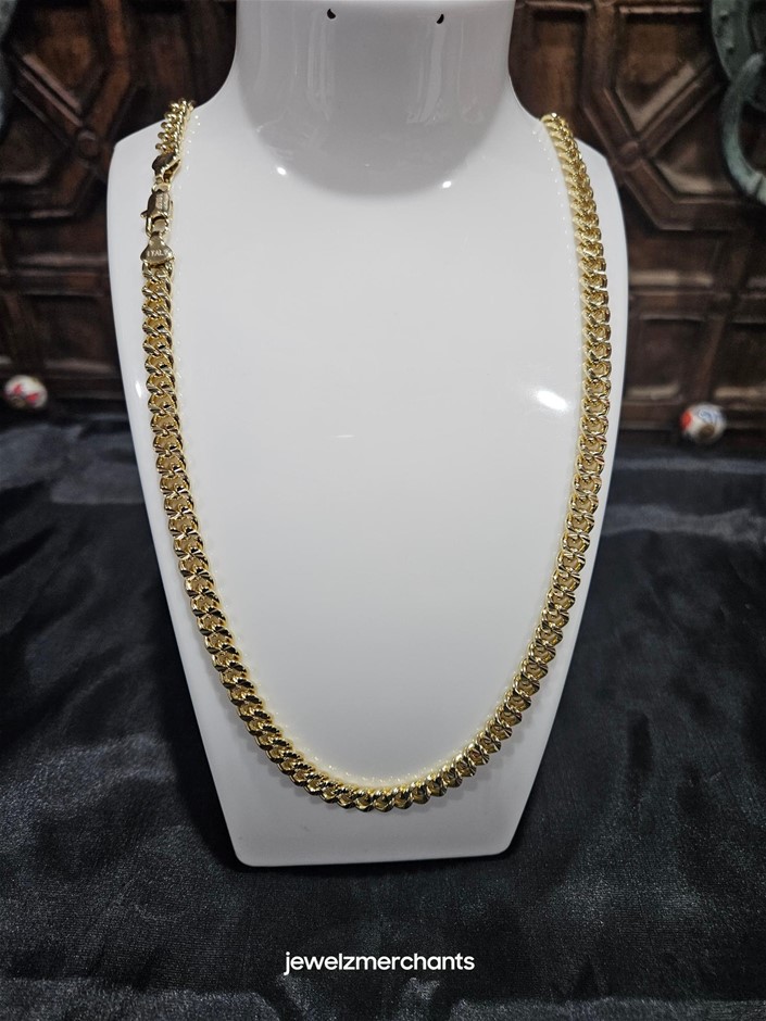 18KGF/Italy Stamped Yellow Gold Filled Cuban Chain -55cm-Bonus Gift