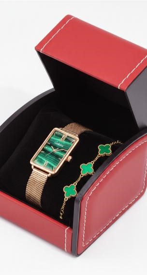 Luxury Women's Watch & Bracelet Gift Set with Premium Leather Box