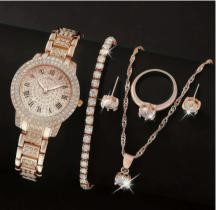 Jewelz Merchants Luxury Rose Gold-Tone 5-Piece Set – FREE $10 Jewellery Box