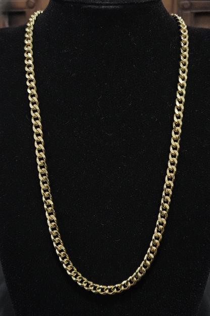 18K/Italy Stamped Yellow Gold Filled Chain 60cm-5mm-Bonus Gift