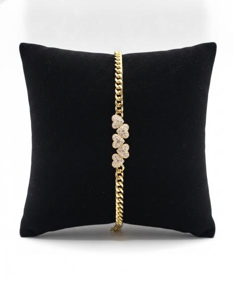 18K/Italy Yellow Gold Filled Heart bracelet(stamped)-Bonus Gift