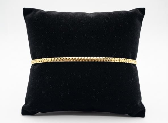 18K/Italy Yellow Gold Filled bracelet(stamped)18.5cm-Bonus Gift