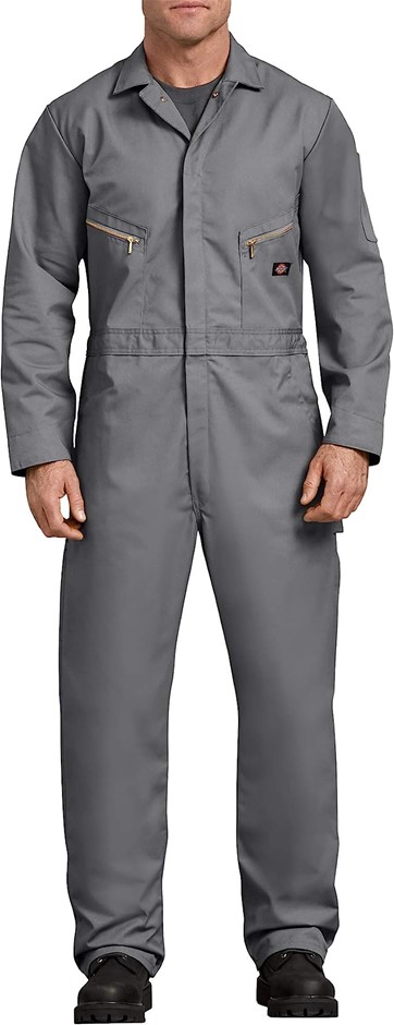 DICKIES Mens 7 1/2 Ounce Twill Deluxe Long Sleeve Coverall, Size L Tall, Gr