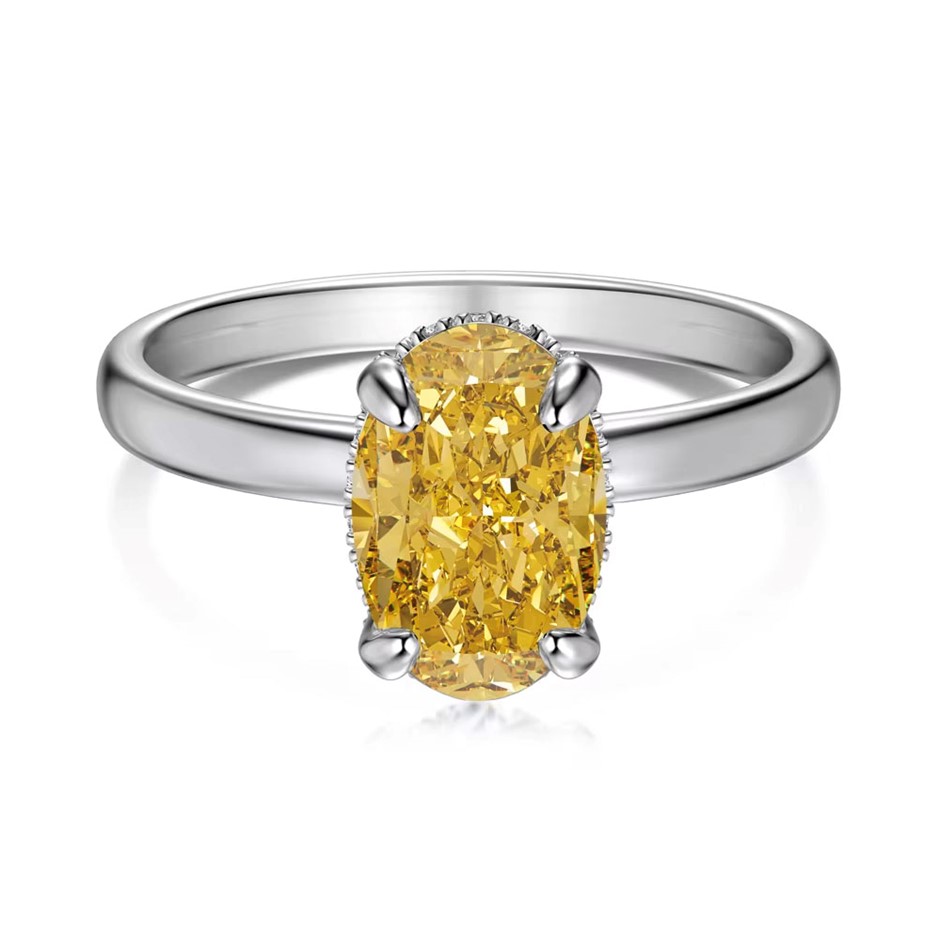 1.5ct Oval 8A Cubic Zirconia 925 Sterling Silver Ring - Size 8