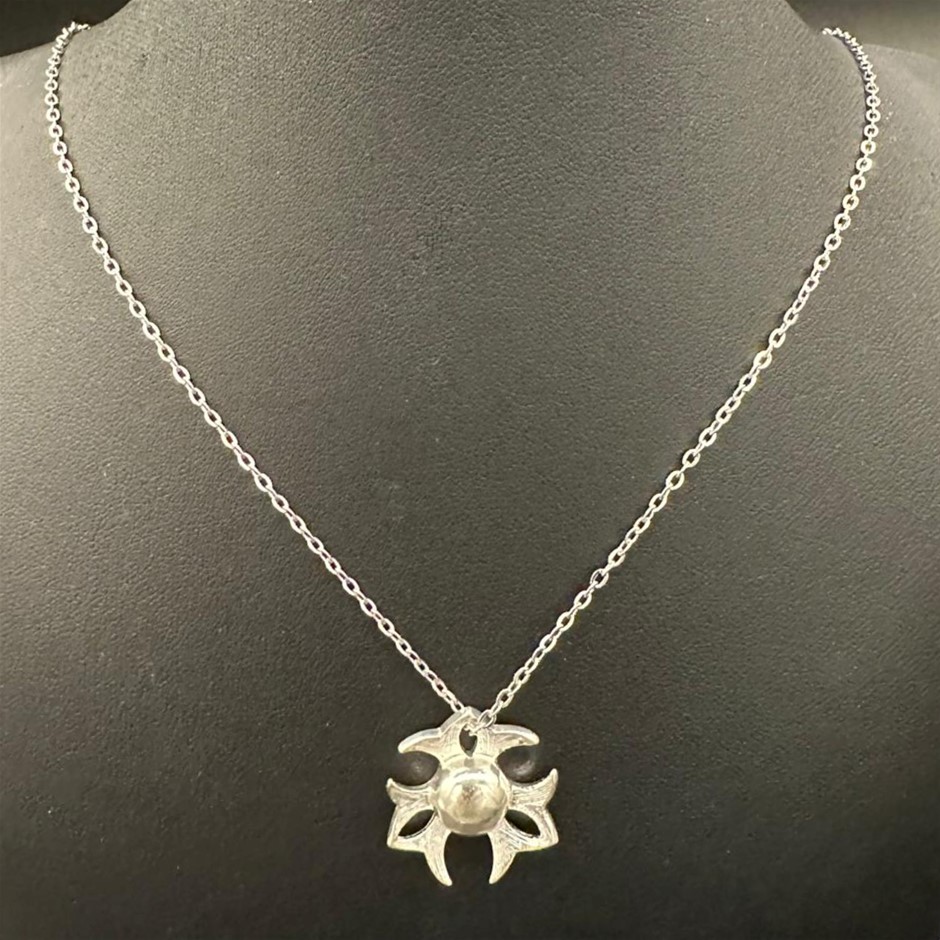 Abstract Geometric Pendant in Silver
