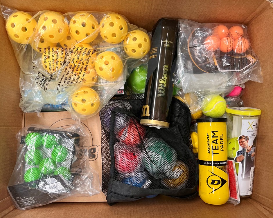 Assorted Sports Balls Including TENNIS, PING PONG, PICKLE BALL & More. NB: