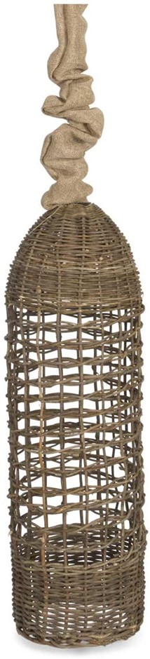 BOHO TRADERS Rattan Tubular Drop Pendant Light, 17.5 x 17.5 x 58cm, E32 Bul