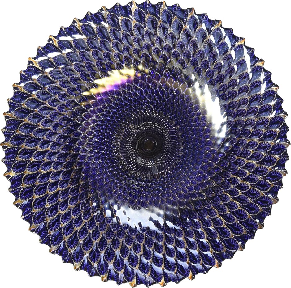 3 X ACCENT PLUS Glass Jewel-Tone Decorative Plate - 11 inches