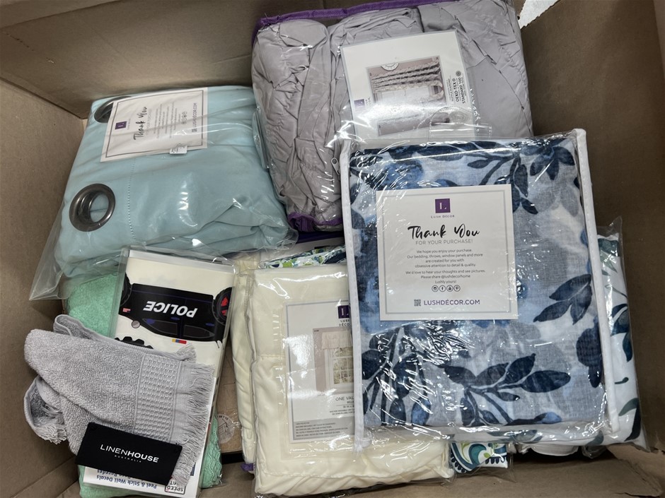 12 x Assorted Curtains. NB: Photo as is. Some Not in Original Packaging, So