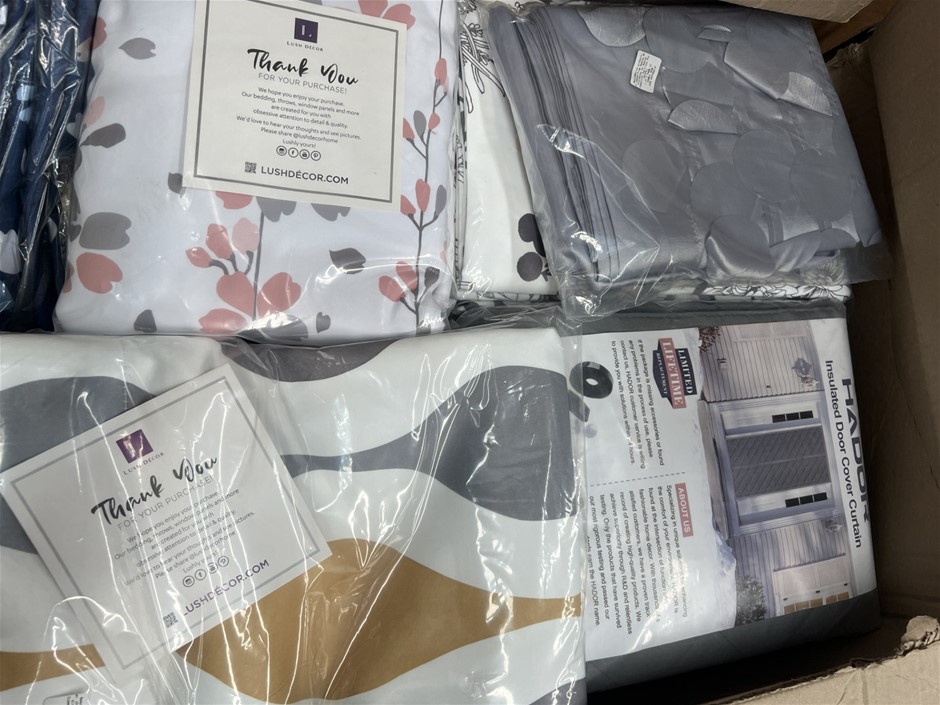 12 x Assorted Curtains. NB: Photo as is. Some Not in Original Packaging, So