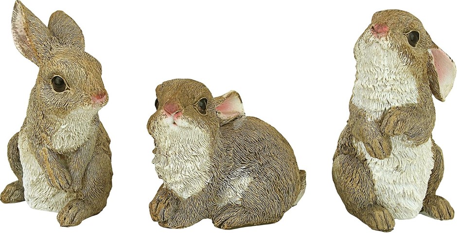 DESIGN TOSCANO The Bunny Den, Garden Rabbit Statues