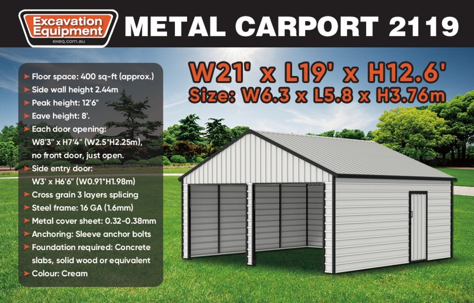 <p>21ft x 19ft Garage / Carport (Unused)</p>