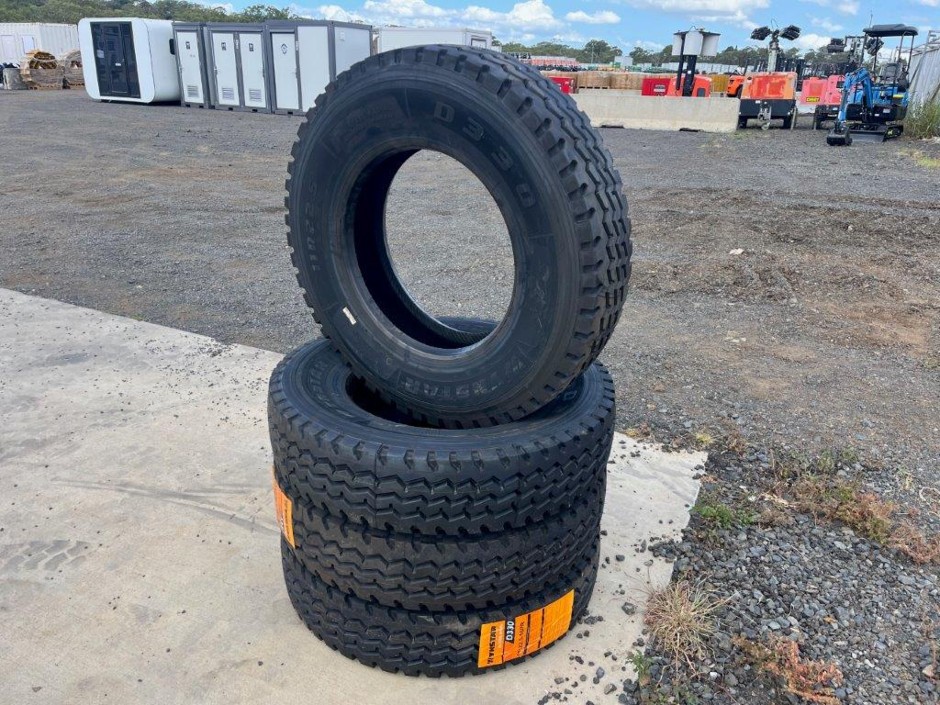 <p>Qty of 4 11R22.5 Truck / Trailer Tyres (Unused)</p>