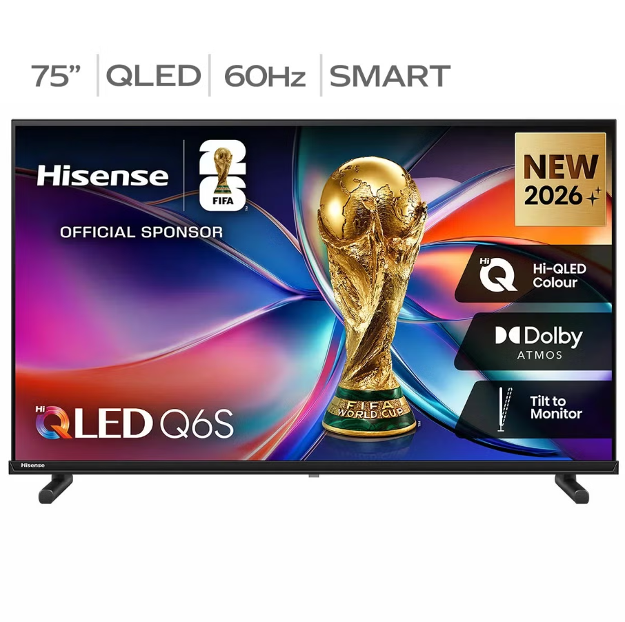 SAMSUNG Hisense 75 Inch Q6SAU QLED 4K Smart TV, 75Q6SAU. N.B: No Remote con