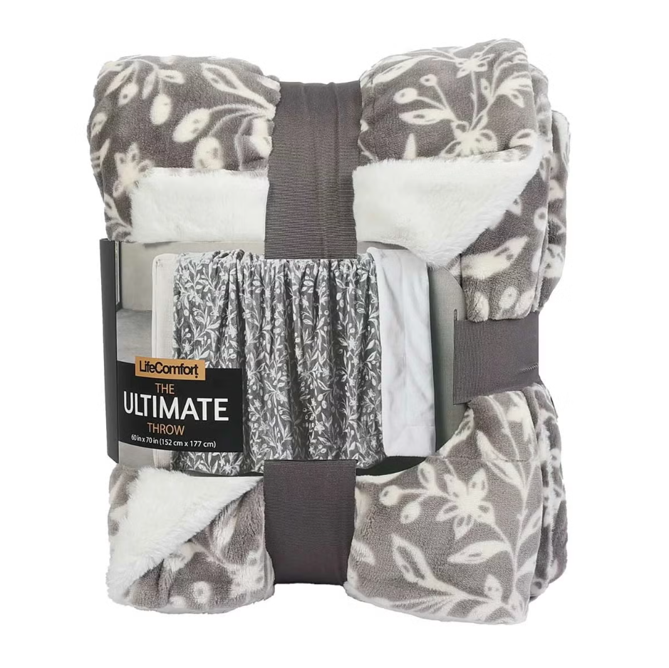 LIFE COMFORT The Ultimate Throw, Vines Grey.